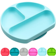 Suction Plate for Toddlers | BPA Free | Divided Baby Feeding Bowls and Dishes for Kids and Infants