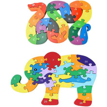 Building Blocks Puzzles Alphabet Preschool Learning Educational Toy Blocks Set Gifts - Snake Elephant