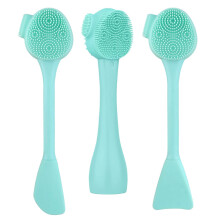 Silicone Facial Cleansing Brush Face Scrubber and Cleanser, Double-Ended Silicone Face Mask, 3 Pack