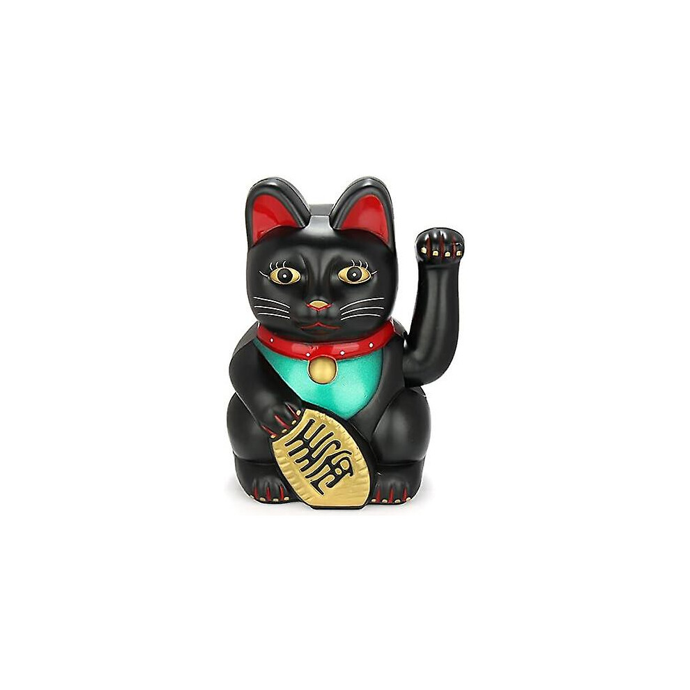 Monkey King Feng Shui Lucky Cats Lucky Beckoning Waving Wealth Cat Maneki Neko 6" Tall Black,gold