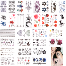 Tattoo Waterproof Black Temporary Tattoos Small Body Art Stickers Arm Tattoos For Men Women Hand Neck Wrist (30 Sheets)