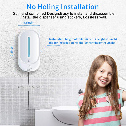 Automatic Soap Dispenser, 350ML Wall Mounted Soap Dispenser Touchless Gel Dispenser with Infrared Sensor 1