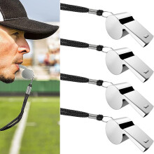 4Pcs Whistle With Lanyard, Sports Whistle, Loud And Crisp Whistle, Perfect For Coaches, Teachers, Referees