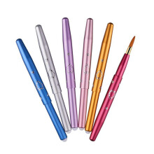 6 Pack Retractable Lip Brush with Cap Travel for Lipstick Gloss Applicator, Made with Vegan Synthetic Bristles