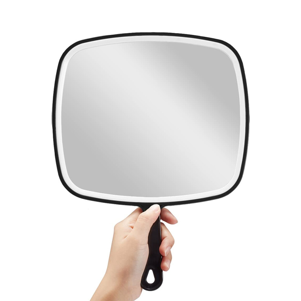 Hand Mirror, Extra Large Black Handheld Mirror with Handle, 9" W X 12.4" L-image-OPC-PDP5PGM-NEW