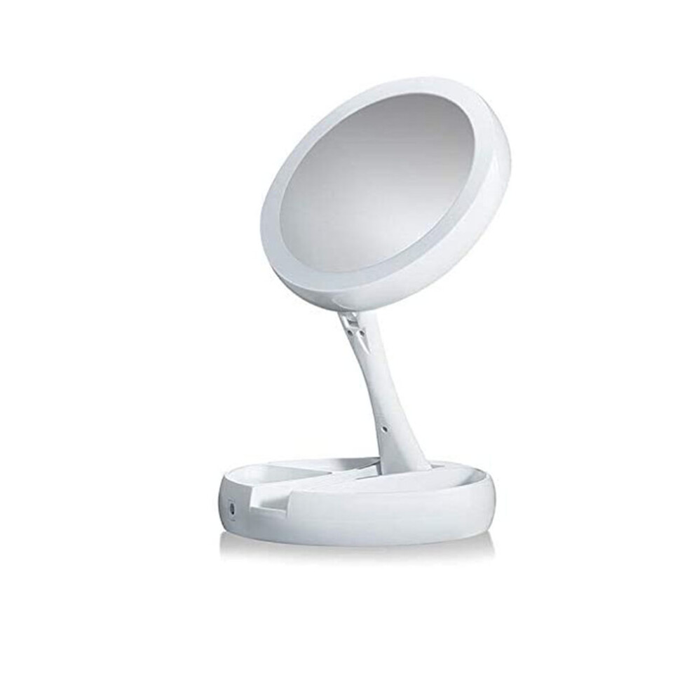 Limbo Lighted Makeup Mirror,Double Sided 10X Magnifying Mirror,Vanity Mirror With Lights,Folding Compact Mirror