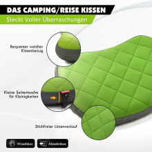 inflatable camping pillow with removable cover, travel pillow inflatable light, ergonomic pillow on the go
