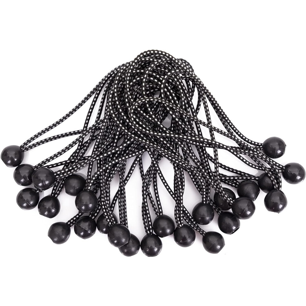 Ball Bungee Cords With Elastic String For Canopy, Tarp, Straps, Tent, Poles And Wires, 6-Inch (25-Count) 6228927273985