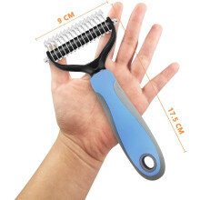 2-sided Undercoat Rake for Cats and Dogs Safety Comb Comb To Remove Loose Undercoat, Mats, Tangles and Knots