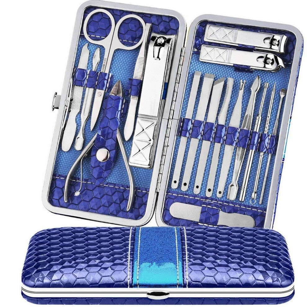 Limbo 18Pcs Manicure Set Pedicure Nail Clippers Set Travel Hygiene Kit Stainless Steel Professional Cutter Care Set Scissor