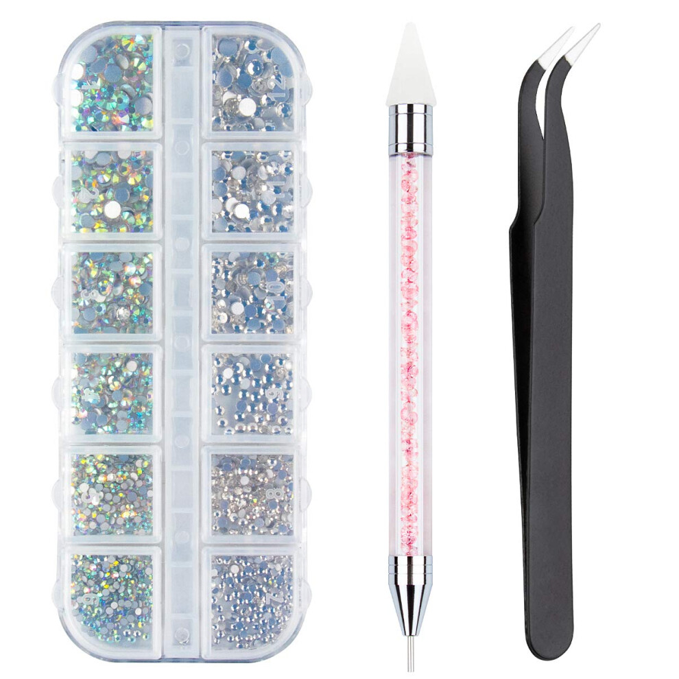 Limbo A Set Of Nail Stick Drill Set (Pink Rod - White Wax Head Point Drill Crayon + Long Box Half Ab Drill + Tweezers + Outer Box)