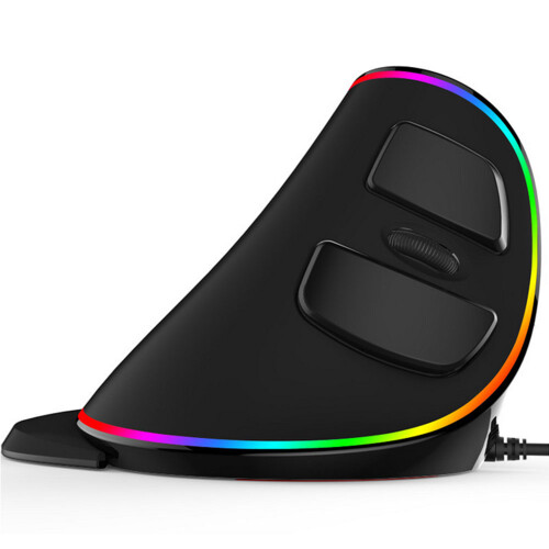 Wired Vertical Mouse Ergonomic Optical Mouse with Adjustable DPI, 6 Buttons and Detachable Wrist Rest 1
