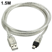 Compatible Cable USB MALE to Firewire Plug to Mini 4-Pin to Firewire Adapter Compatible Peripherals