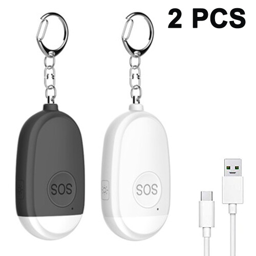 2Pcs GP100 SOS Safety Alarms - Black + White