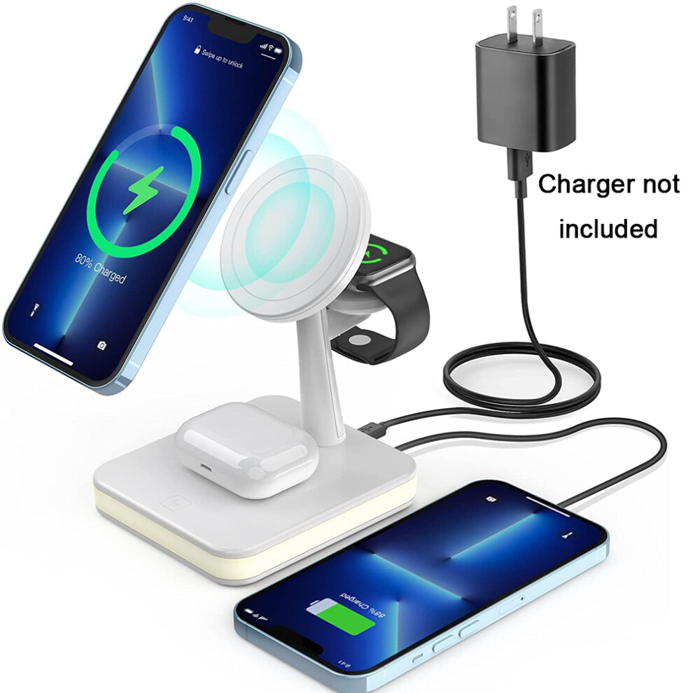 Night Light Magnetic Absorption 15W Wireless Fast Charge-Watch Bit White.Compatible with Magsafe chargers iPhone, iWatch-image-OPC-PDP5QT5-NEW