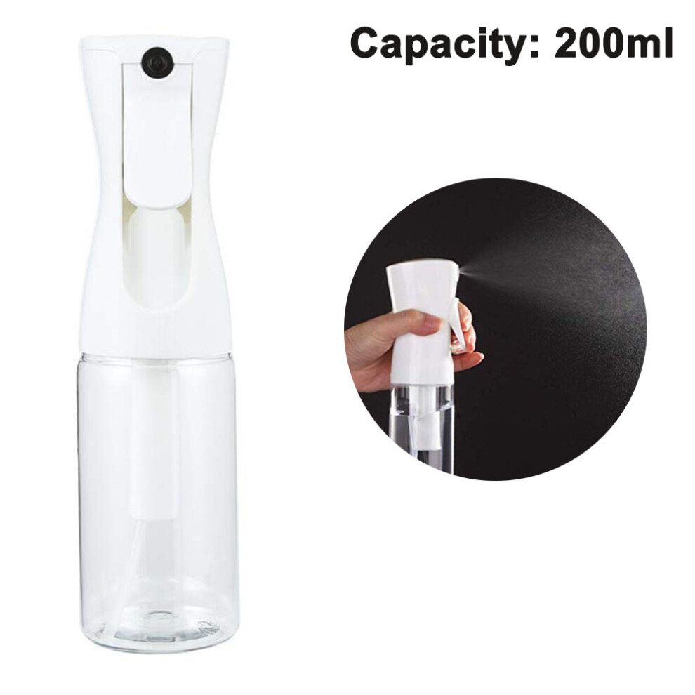 Limbo White Hair Spray Bottle, Fine Mist Sprayer, 200Ml Salon Spray Hair Mister, Empty Plastic Water Squirt Bottle-+Transparent