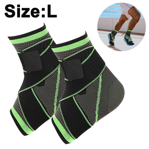 Sports Ankle Support, Adjustable Ankle Brace For Women And Men, Stabilize Ligaments-Green L