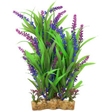 Aquarium Decor Fish Tank Decoration Ornament Artificial Plastic Plant Green/Purple, 11-Inch