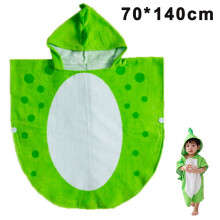 Soft Cotton Baby Bath Towel Beach Towel Bathrobe For Kids 0-6 Years-Green-70*140Cm