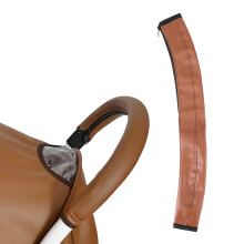 Baby Stroller Armrest Handle Sleeve Cover Universal Handle Cover Artificial Leather-Brown