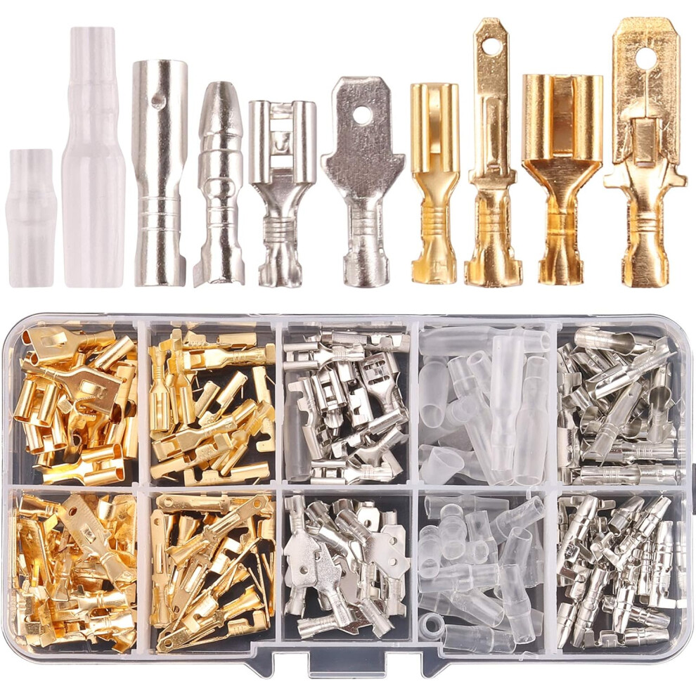 150 Pcs Wire Connector Spade Bullet Connector Kit Male And Female Quick Wire Connectors For Diy Electrical Motorbike Boats