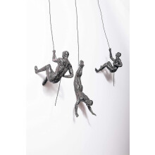 3x Bronze Climbing Abseiling Men Trio Hanging Ornament Figures Climbing Men Wall-hanging Figurine Abseiling Ornaments Clearance Sale
