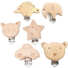 6 Pcs Baby Clip Dummy Clip Dummy Clip Metal Wooden Dummy Clip Infant Dummy Fasteners Holder