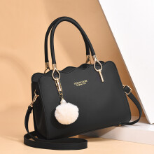(Black) Pu Material Shoulder Bag Crossbody Underarm Bag Large Capacity Handbag Women