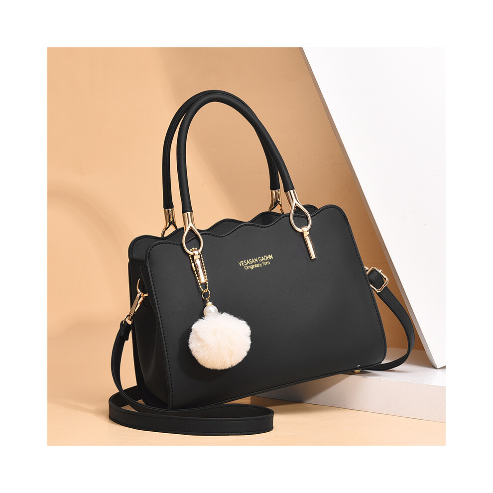 Dinamr (Black) Pu Material Shoulder Bag Crossbody Underarm Bag Large Capacity Handbag Women Black