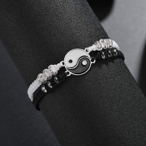 Bracelets for 2 Matching Yin Yang Adjustable Cord Bracelet 2