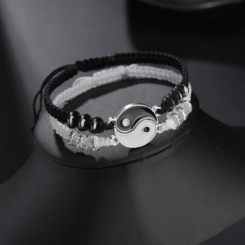 Bracelets for 2 Matching Yin Yang Adjustable Cord Bracelet 1