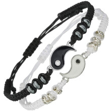 Bracelets for 2 Matching Yin Yang Adjustable Cord Bracelet