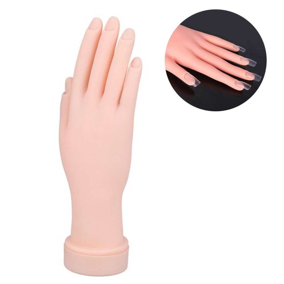 Limbo Acrylic Nails For Nail Practice Prosthetic Hand, Bendable And Positionable Nail Training Prosthetic Hand - Right Hand