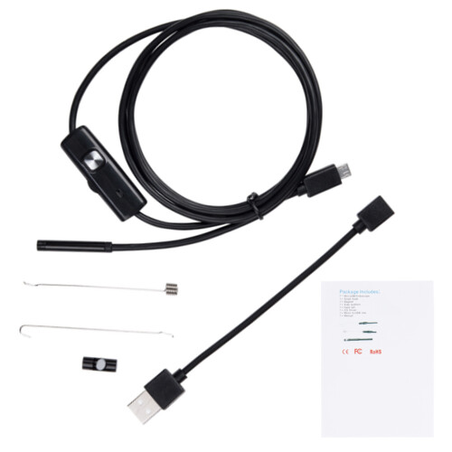 USB Endoscope 3 In 1 Borescope 5.5mm Ultra Thin Waterproof Inspection Snake Camera Micro USB and Type C