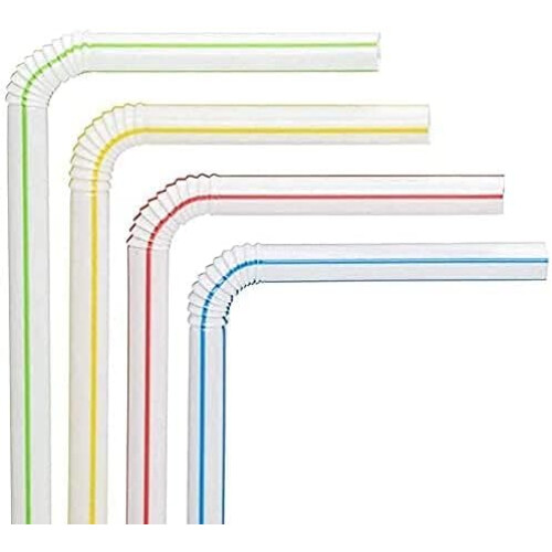 600PCS Plastic Straws Plastic Drinking Straws - Flexible Plastic Drinking Straws for Home, Bar, Parties 2