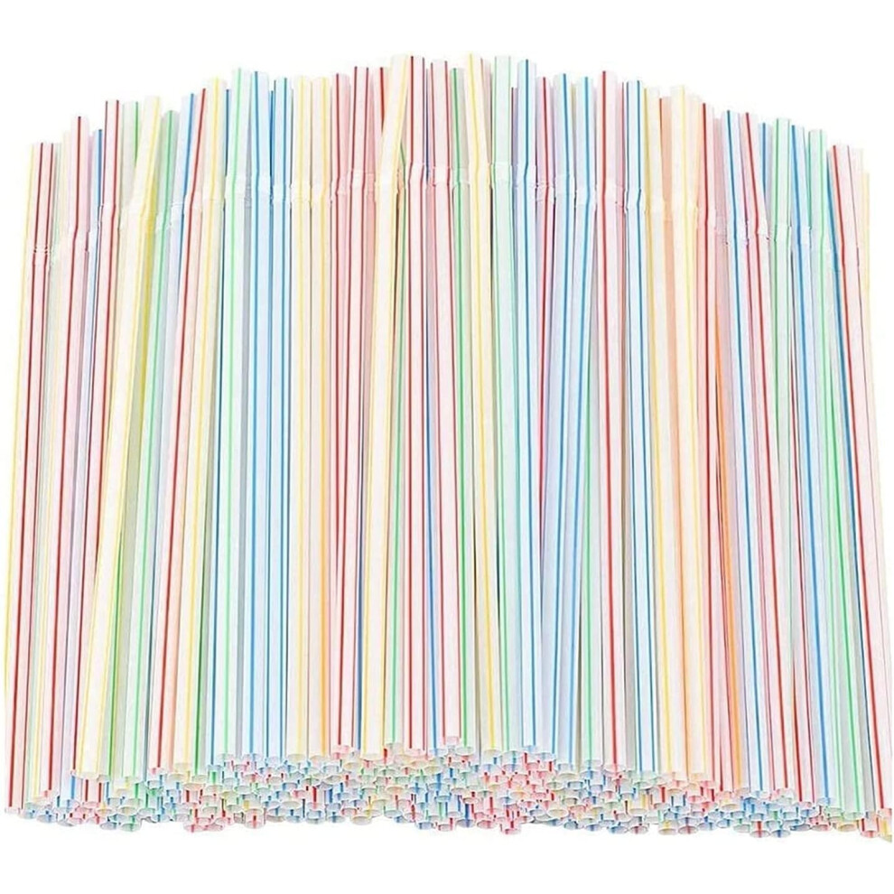 600PCS Plastic Straws Plastic Drinking Straws - Flexible Plastic Drinking Straws for Home, Bar, Parties