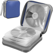40 Capacity CD Case, Hard Plastic DVD Case Portable Zipper CD Case Holder Large Storage Disc Wallet Bag