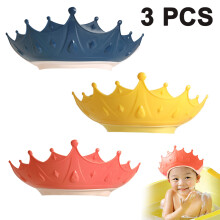 3Pcs Baby Shower Caps Adjustable Silicone Shampoo Swimming Cap Visor Hat For Toddler