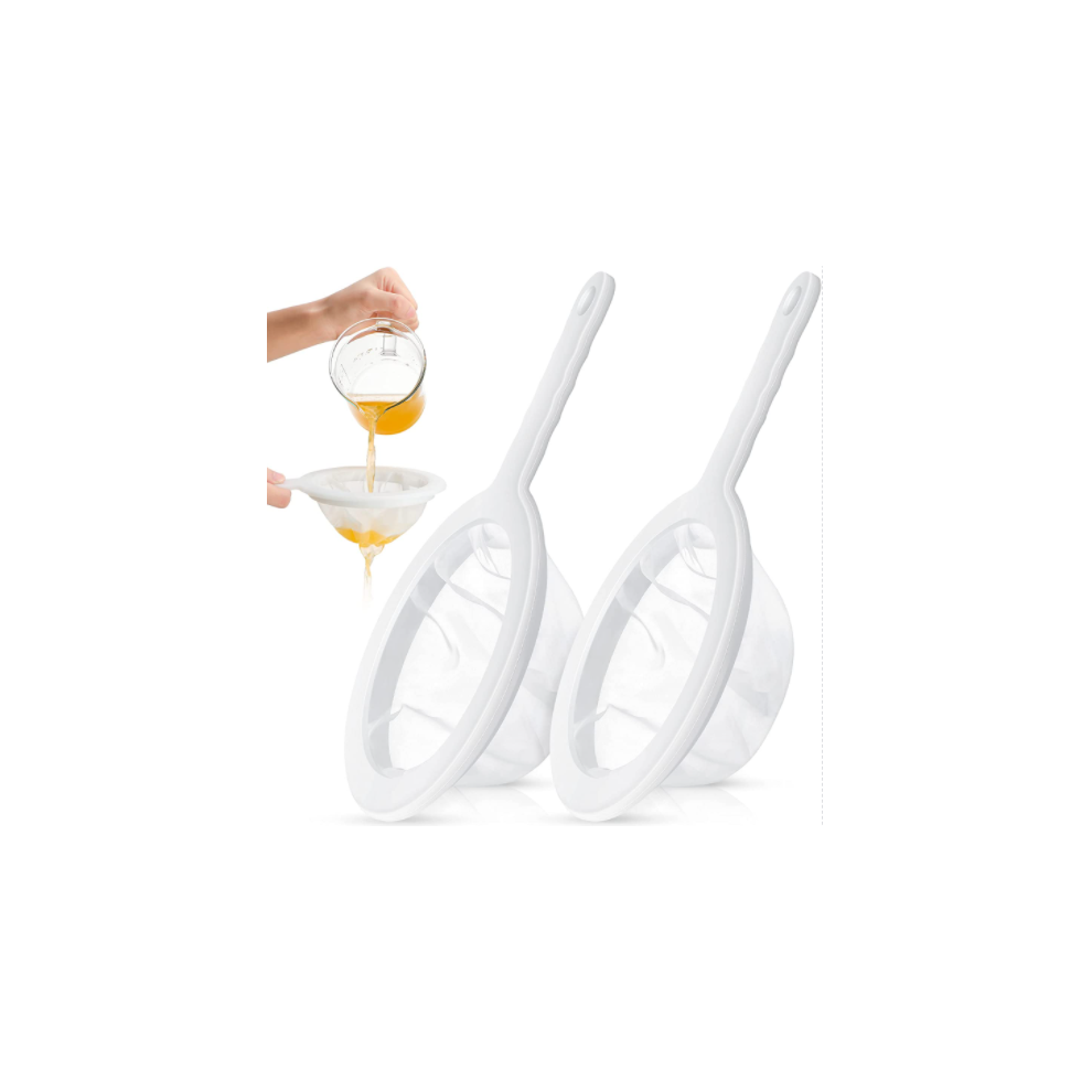 2Pcs Fine Mesh Nylon Food Strainer Yogurt Strainer Plastic Strainer with Handle (100 Mesh)-image-OPC-PDP5TSH-NEW