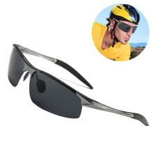 Men's Polarized Sunglasses for Driving Fishing Golf Metal Glasses-Grey