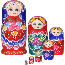 Russian Dolls Wooden Nested Sets, Hand Made Children'S Christmas Toys