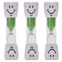 3 X Green Toothbrush Timers, 3 Minute Dental Hourglass For Children, Toothbrush Hourglass Timers