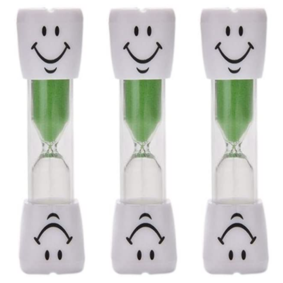 Limbo Green 3 X Toothbrush Timers, 3 Minute Dental Hourglass For Children, Toothbrush Hourglass Timers