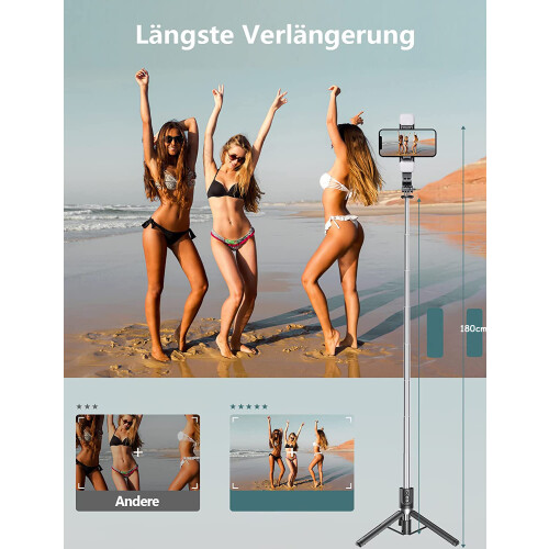 Self Timer Tripod, Expandable 180 Cm Self Timer, Portable Monopod Mobile Phone Bracket 1