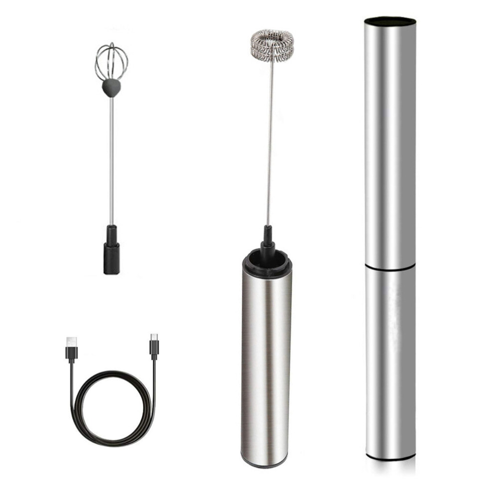 Rechargeable Milk Frother Battery Operated,2-Speed Portable Travel Frother,Electric Milk Foamer Coffee Frother
