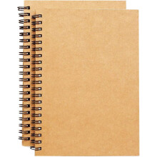 Spiral Sketch Book Large Notebook Kraft Cover Blank Sketch Pad Wirebound Sketching (2 Pack) 60 Sheets  A4