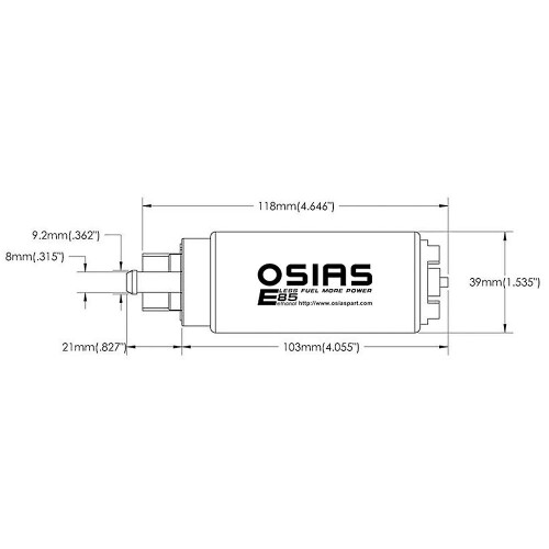 Osias 340lph E85 Compatible High Flow Fuel Pump \ 1