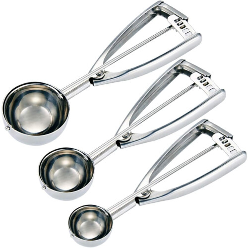 Cookie Scoop Set - Small Tablespoon, Medium Tablespoon, Large Tablespoon
