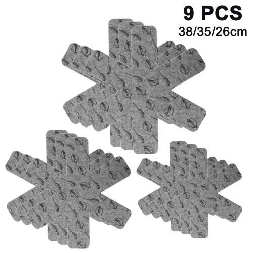 9 Pcs Set Pan Protectors 3 Different Sizes Stacking Pan Protector Prevent Scratching 1