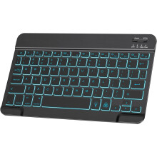 Ultra Slim Backlit Wireless Bluetooth Keyboard,Universal Portable 7-Colors Backlit Rechargeable Keyboard